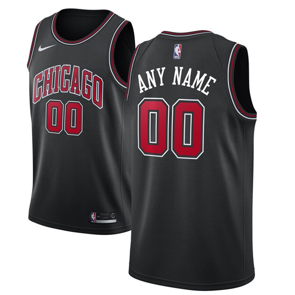 Men's Chicago Bulls Active Player Black Custom Stitched NBA Jersey